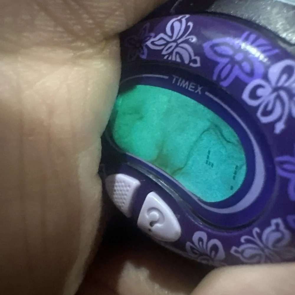 Vintage TIMEX Purple Floral Rare Digital INDIGLO Unisex Watch Fro Repair